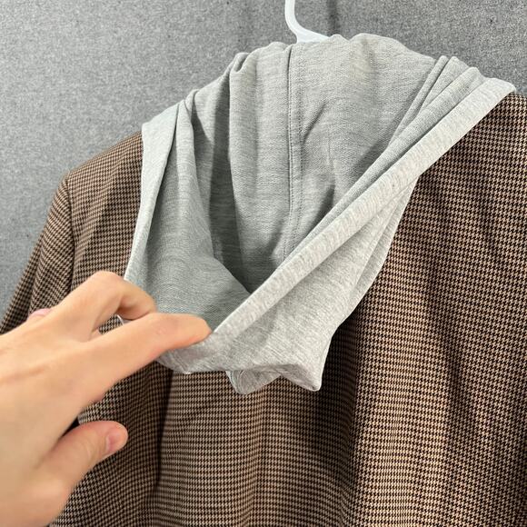 GRAVER Susan Graver Petite Yarn-Dyed Blazer w/ Hood Chocolate Size Petite Large - Picture 11 of 13